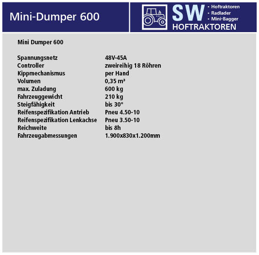 Mini Dumper 600