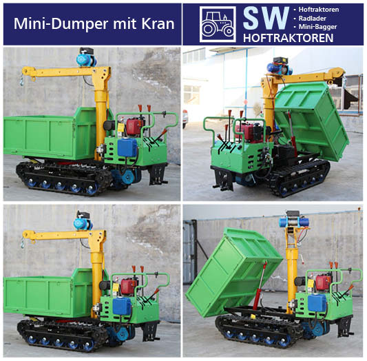 Mini-Dumper mit Kran